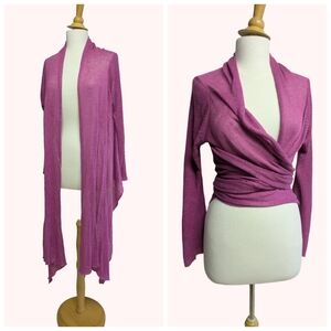 Linen Wrap Flowy Longline Cardigan By Ronit Zilkha